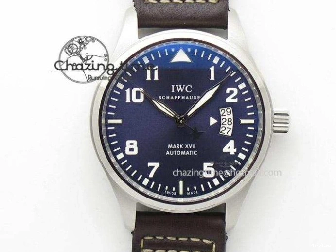 MIROTIME 0407 Pilot Chrono SS AZF 1:1 Best Edition Blue Dial on Brown Leather Strap A TimelessDesign 7060